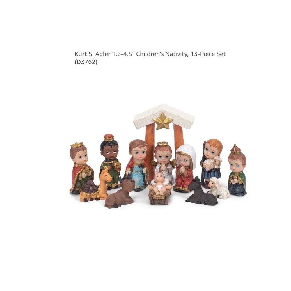 NEW Kurt S Adler‎ 13 Piece Childrens Nativity Set D3762 Multicolor Christmas